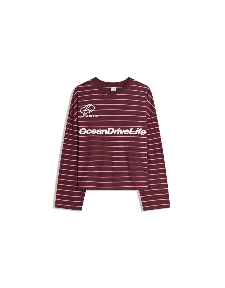 Футболка оверсайз с длинными рукавами и принтом