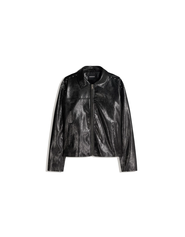 Куртка из искусственной кожи с заклепками