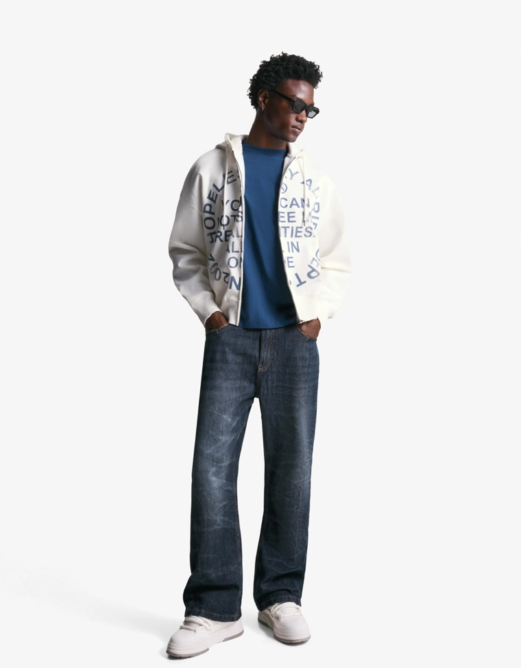 Толстовка на молнии с принтом