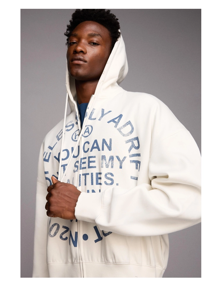 Толстовка на молнии с принтом