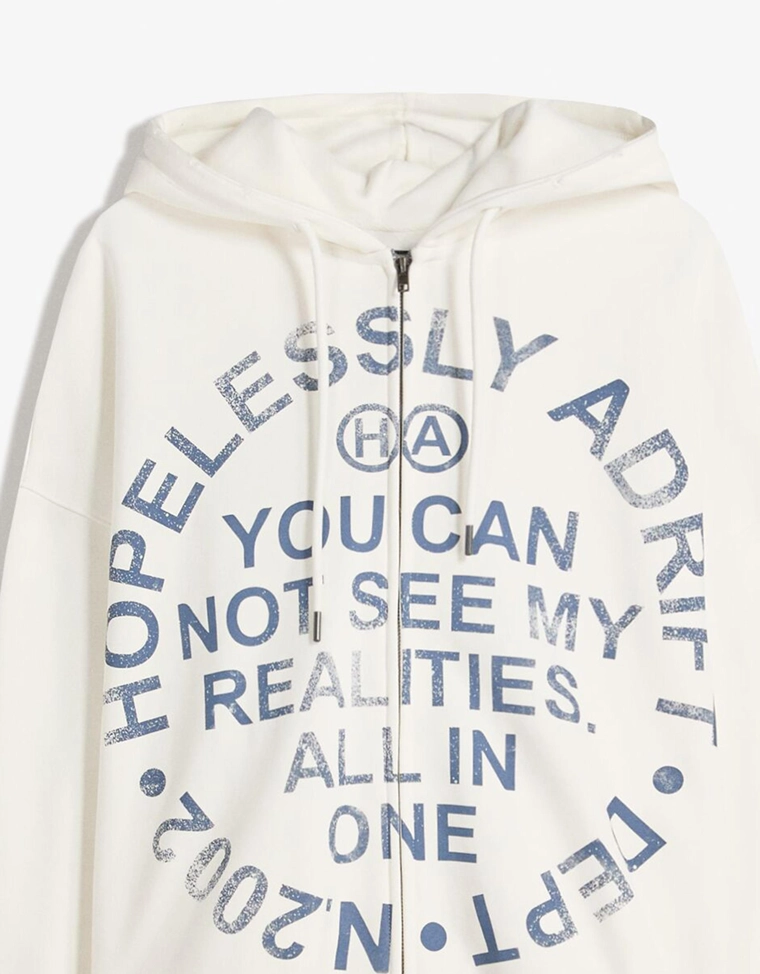 Толстовка на молнии с принтом