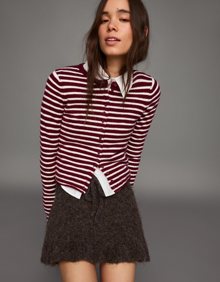 Трикотажный кардиган в полоску