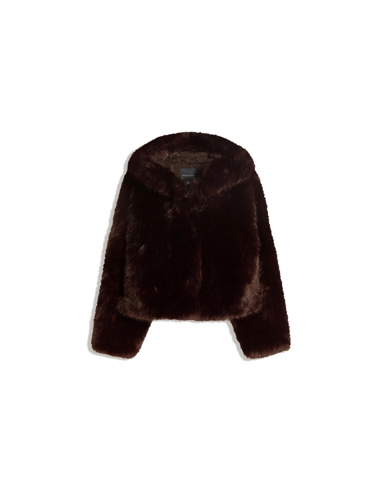 Куртка с капюшоном из искусственного меха