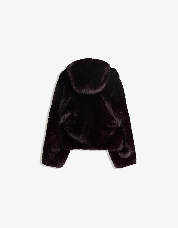 Куртка с капюшоном из искусственного меха