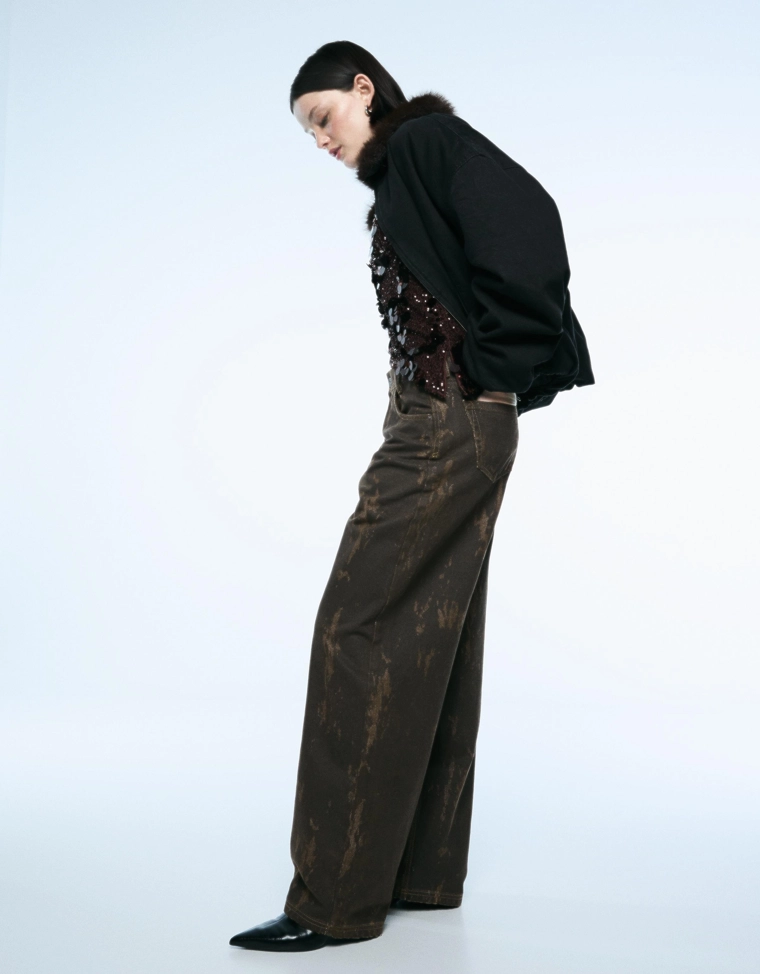 Брюки свободного кроя с принтом