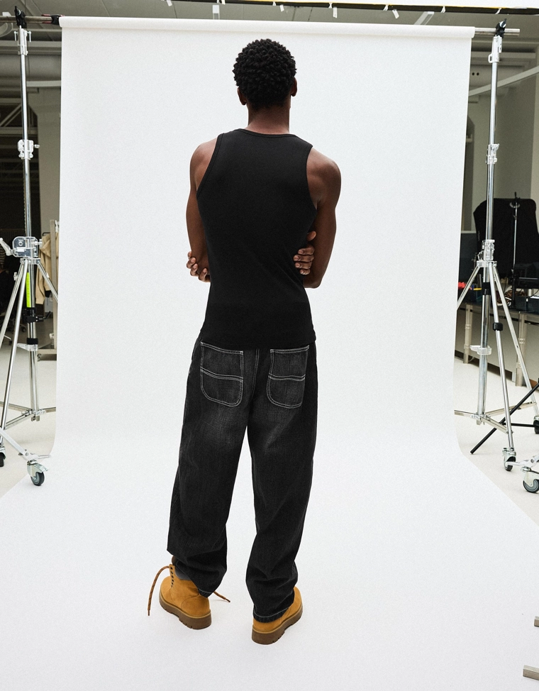 Топ в рубчик на бретелях