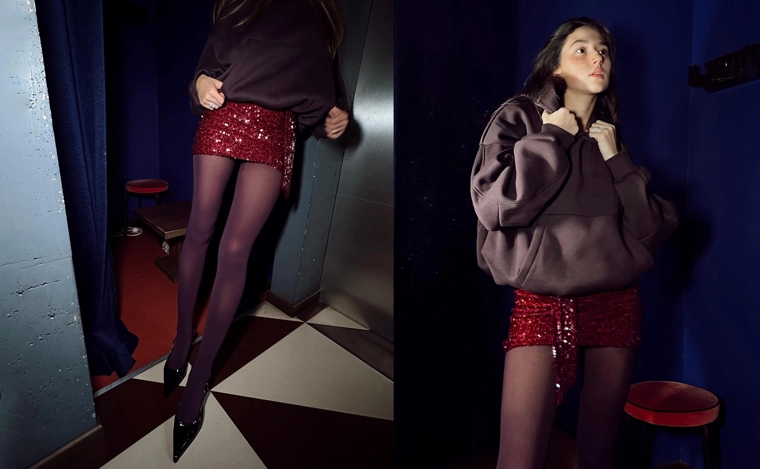 Мини-юбка с пайетками