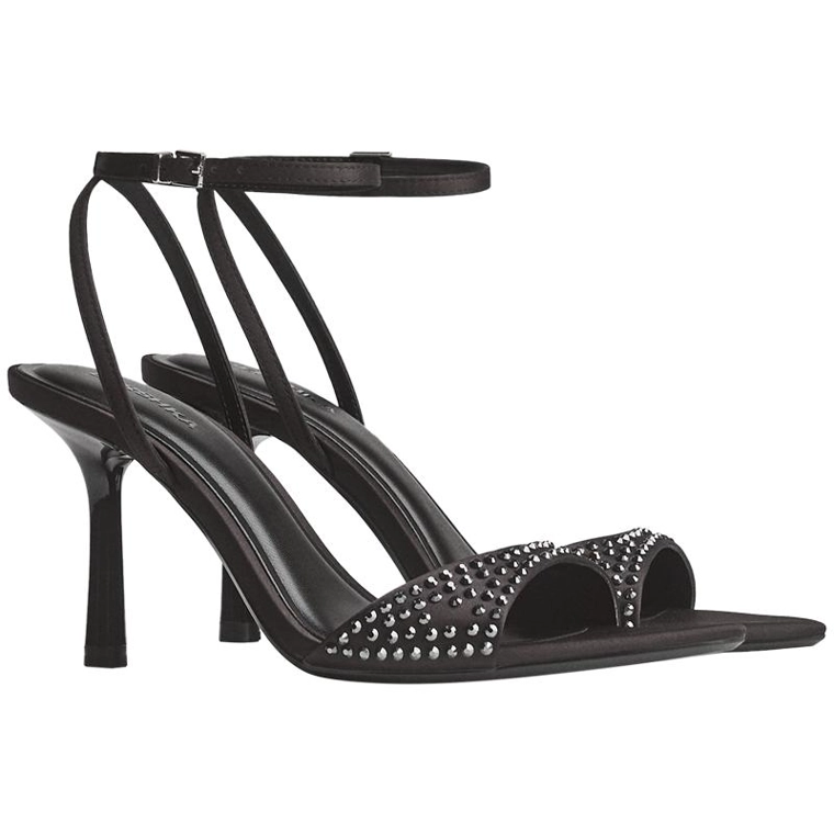 Босоножки на каблуке с блестками