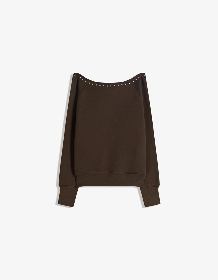 Асимметричный свитшот с заклепками