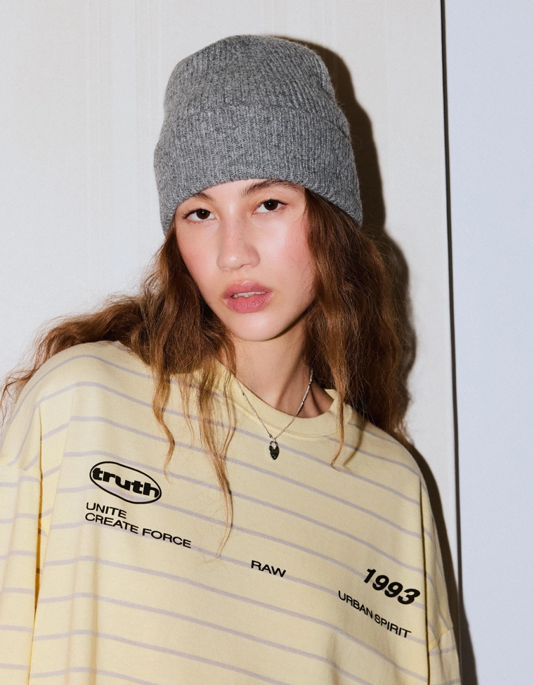 Футболка оверсайз с длинными рукавами и принтом