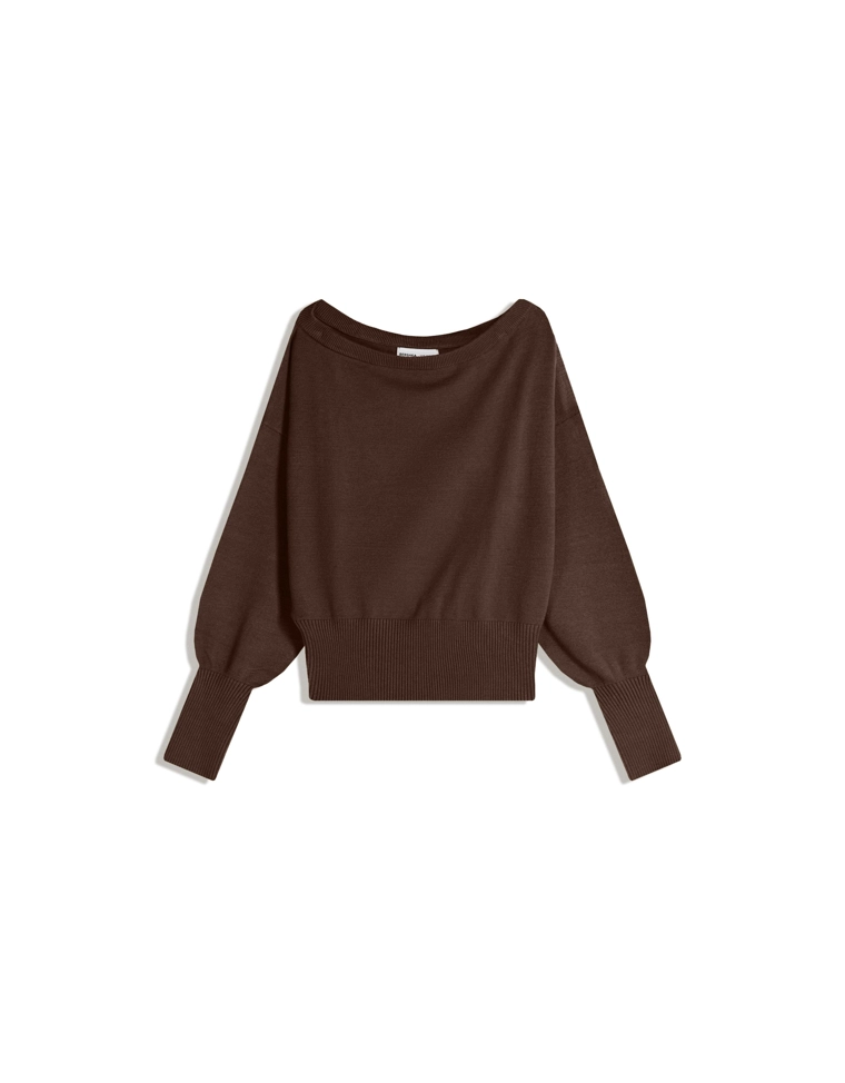 Асимметричный свитер с низом в рубчик