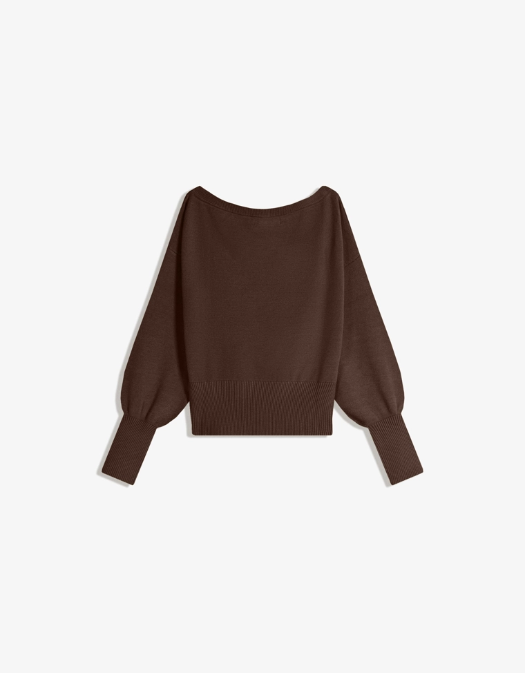 Асимметричный свитер с низом в рубчик