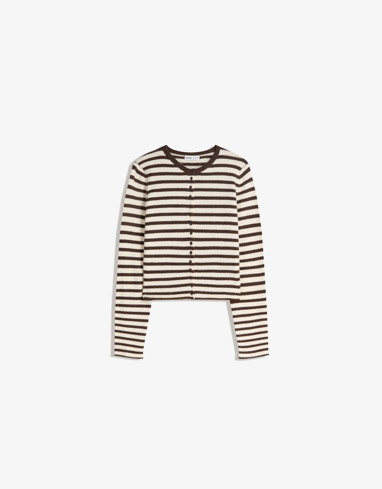 Трикотажный кардиган в полоску