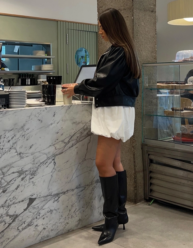 Куртка из искусственной кожи в стиле 80-х