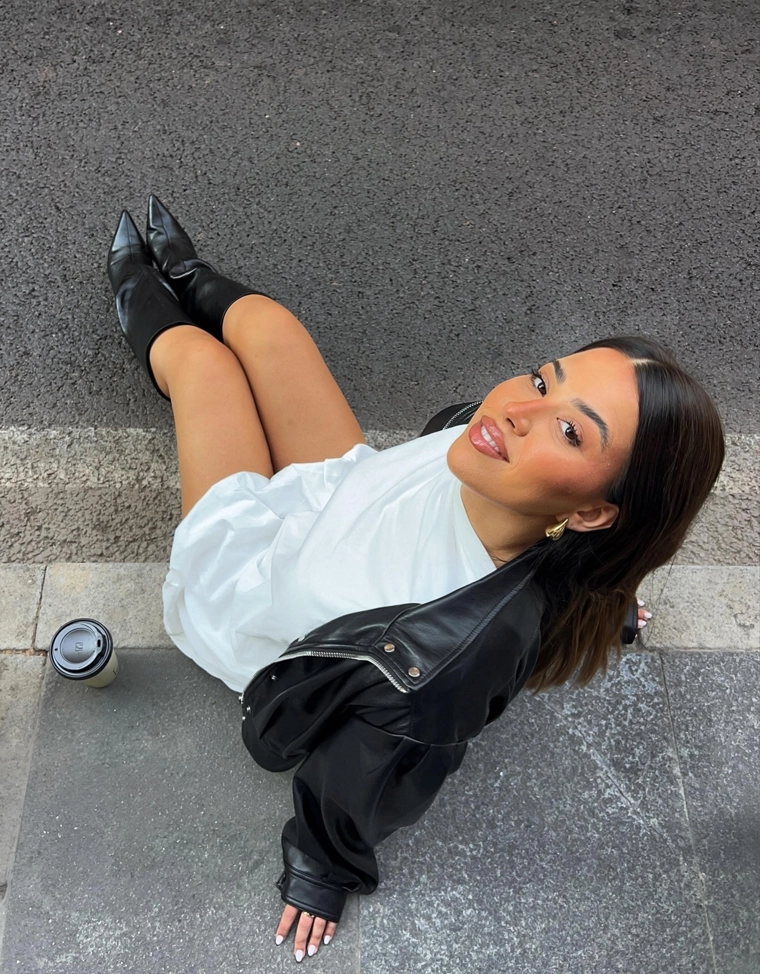 Куртка из искусственной кожи в стиле 80-х