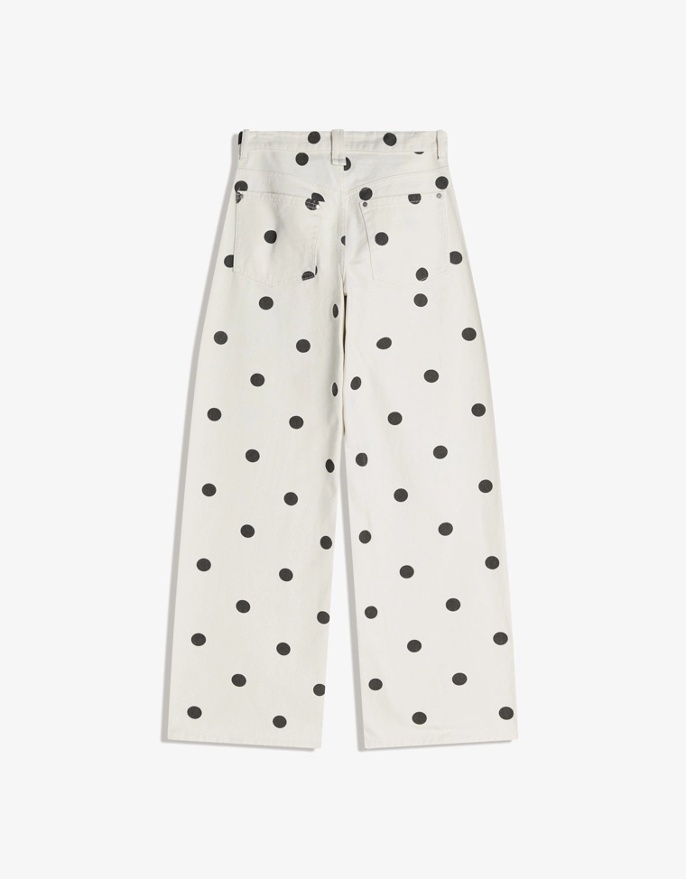 Брюки свободного кроя в горошек