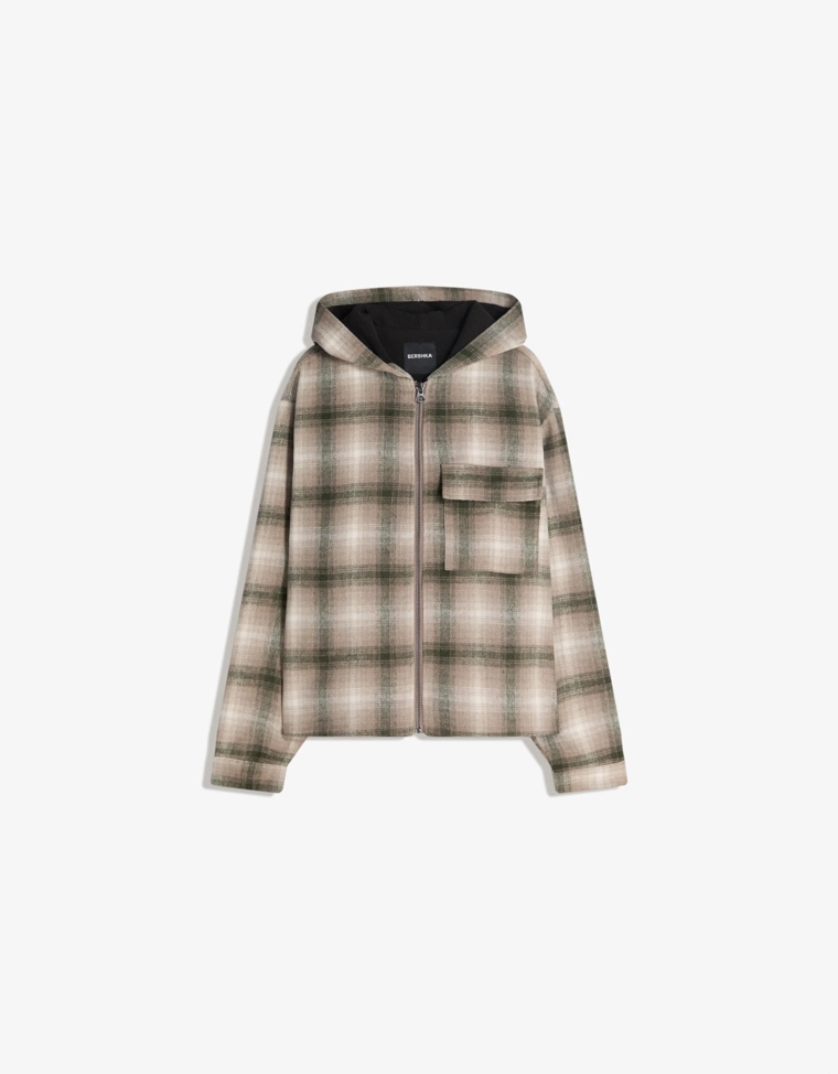 Куртка-рубашка свободного кроя с флисовой подкладкой и принтом