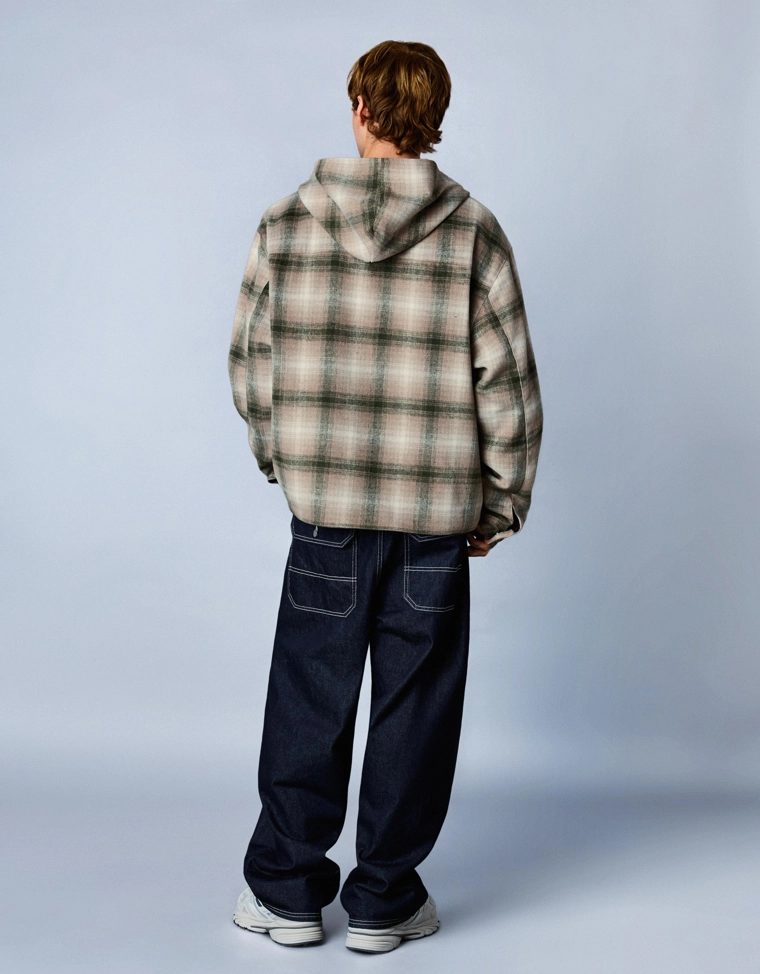 Куртка-рубашка свободного кроя с флисовой подкладкой и принтом