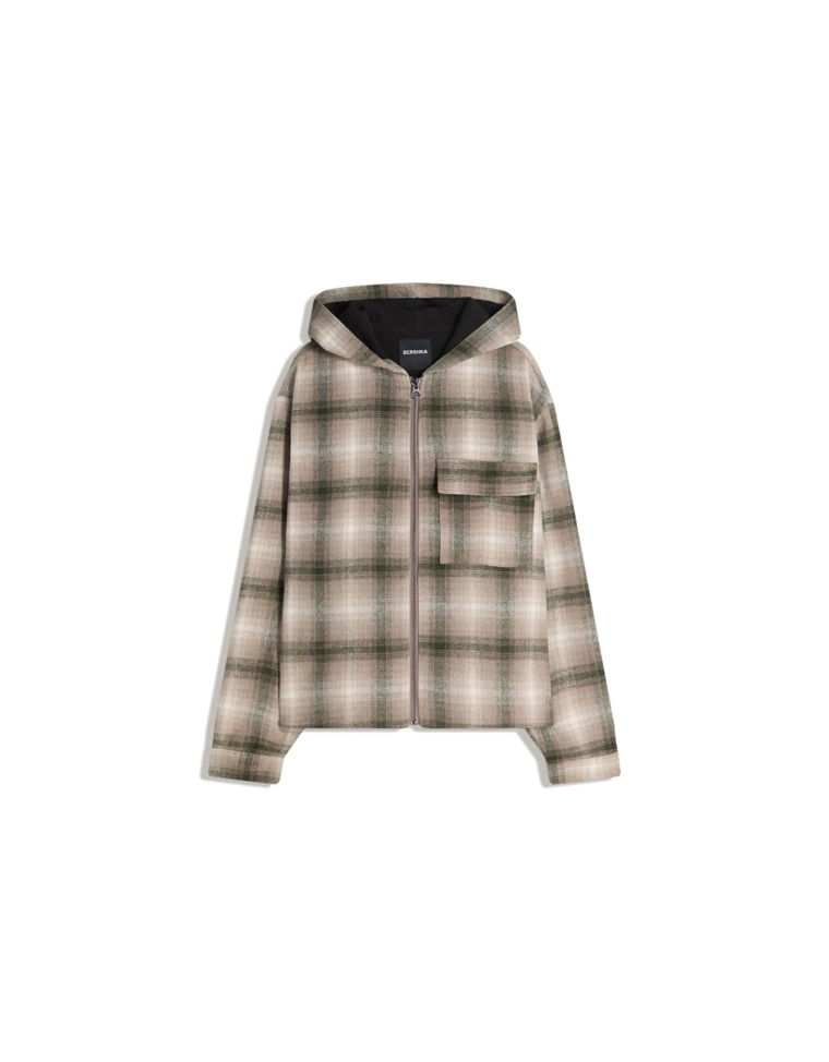 Куртка-рубашка свободного кроя с флисовой подкладкой и принтом