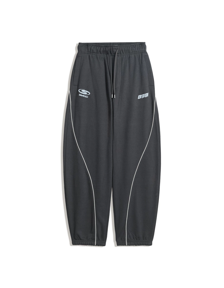 Брюки-бананы из ткани с принтом