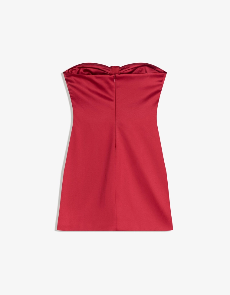 Мини-платье из сатина с цветочным принтом