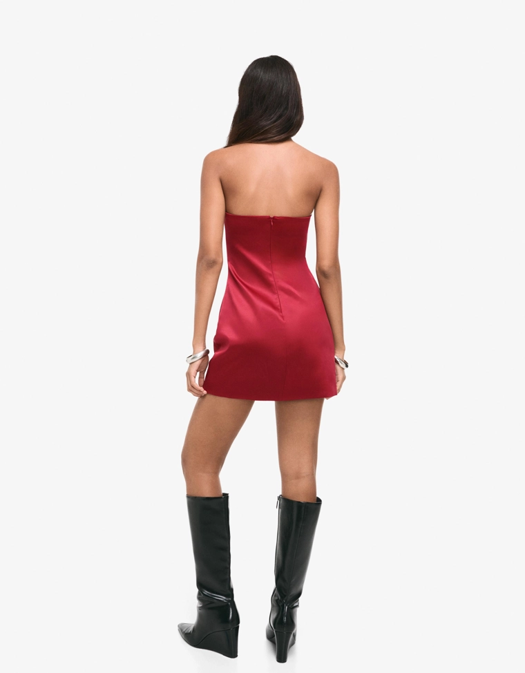 Мини-платье из сатина с цветочным принтом