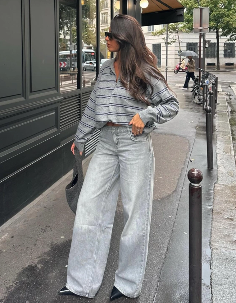 Джинсы с широкими штанинами