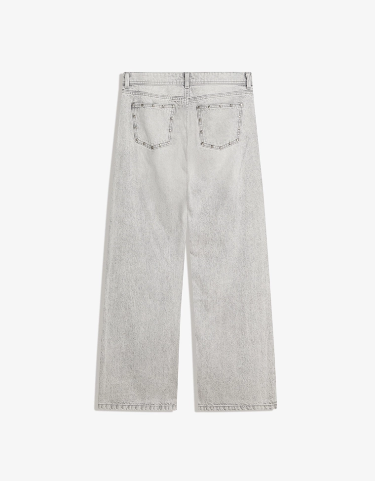 Джинсы свободного кроя с заклёпками-звёздами