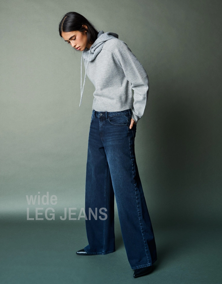 Джинсы с широкими штанинами