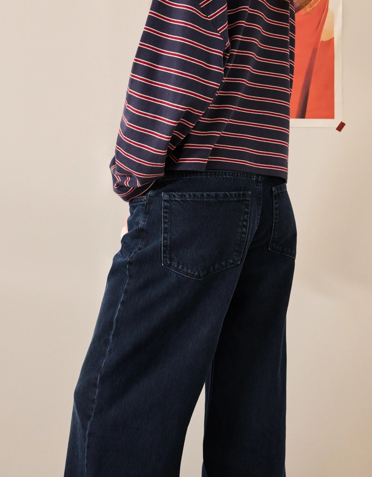 Джинсы с широкими штанинами