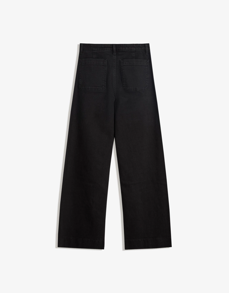 Бесшовные джинсы с широкими штанинами и карманами