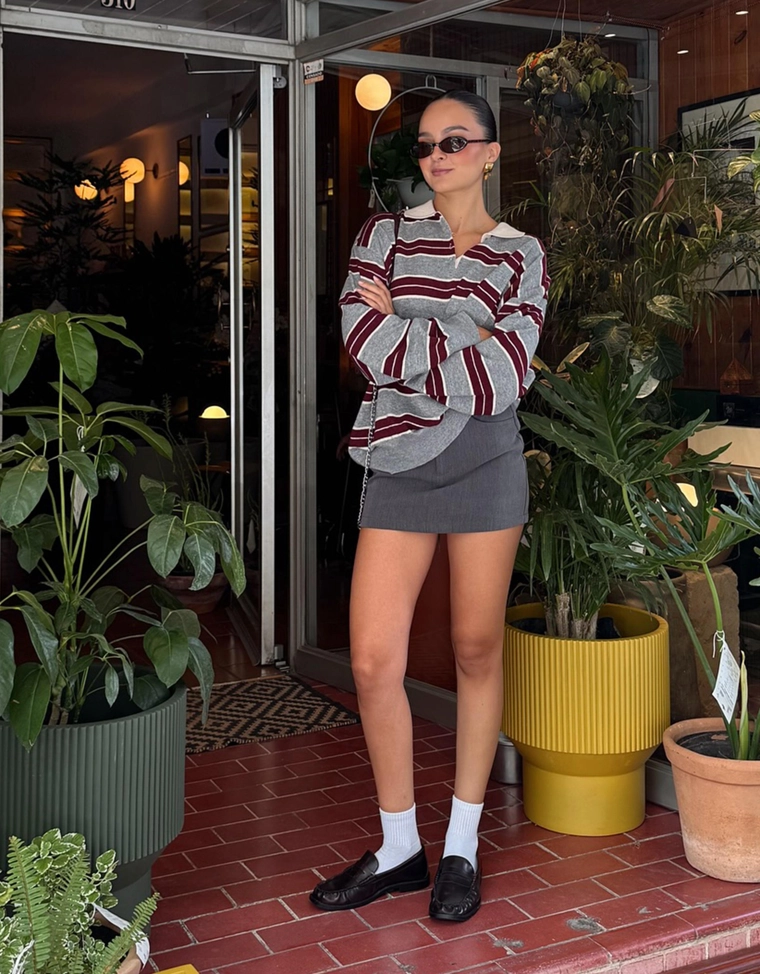 Свитер с воротником поло