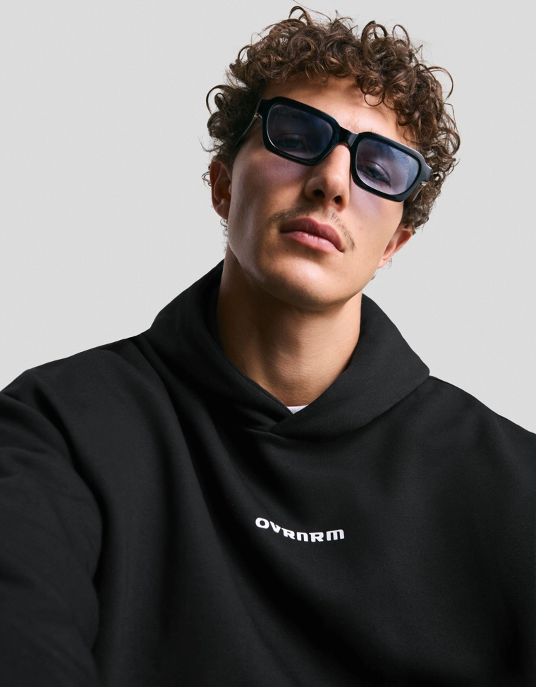 Худи геометрического кроя с принтом