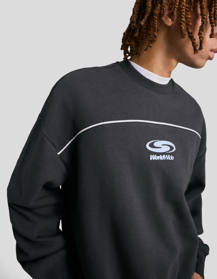 Худи геометрического кроя с принтом