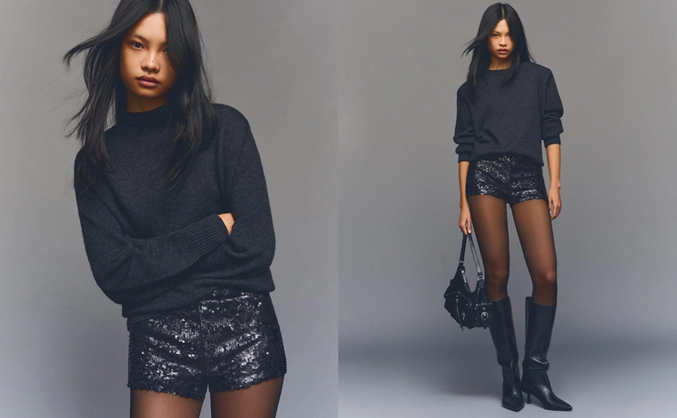 Мини-шорты с пайетками