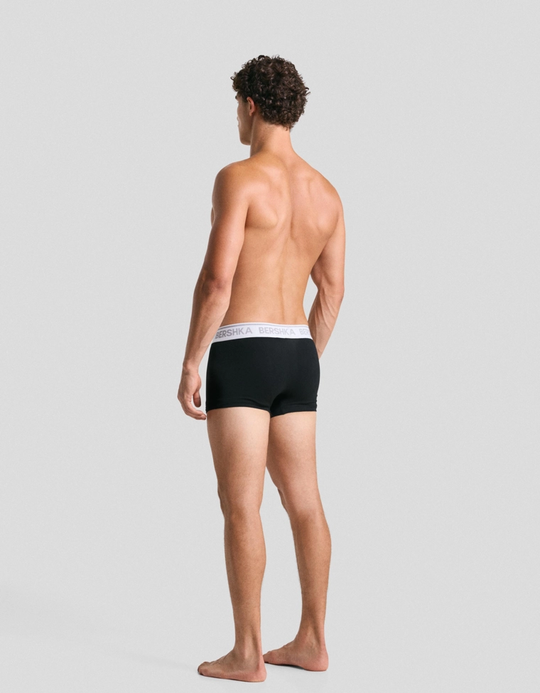 Набор из трех трусов-боксеров с поясом из ткани с принтом