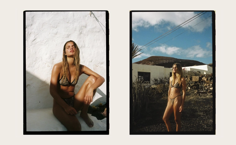 Двусторонние плавки бикини с анималистическим принтом