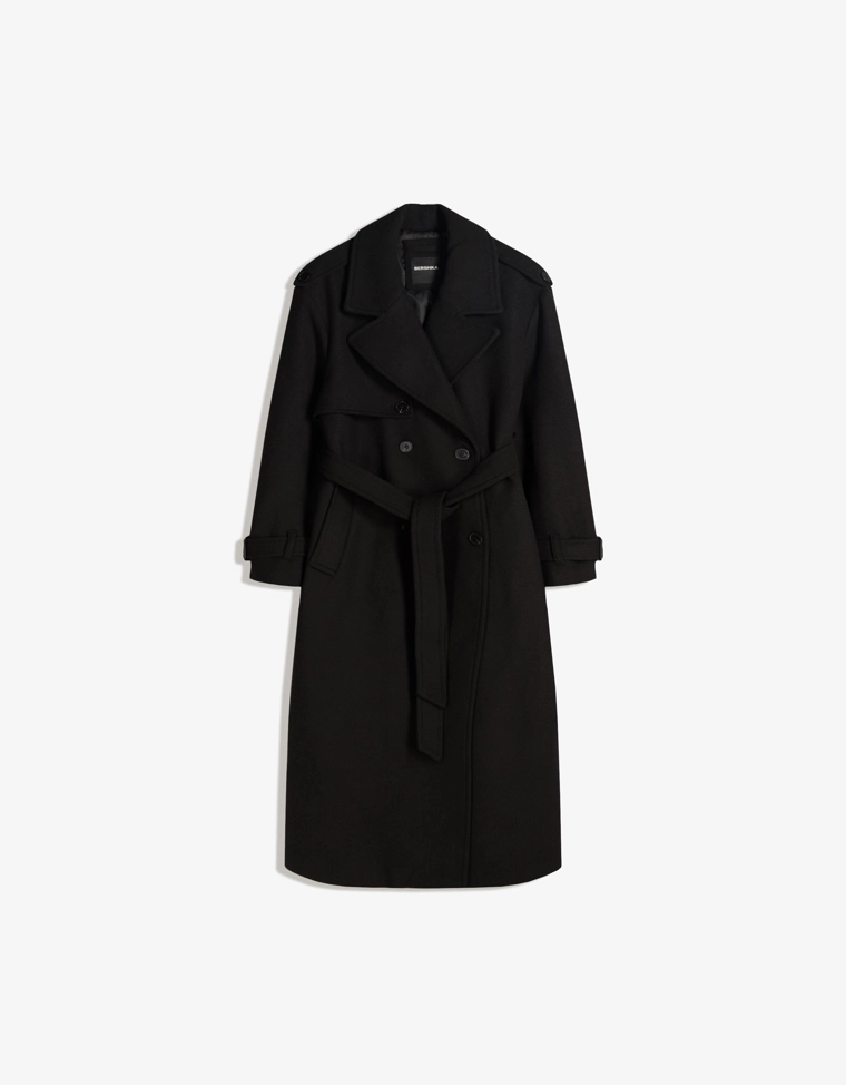 Тренч из шерсти оверсайз