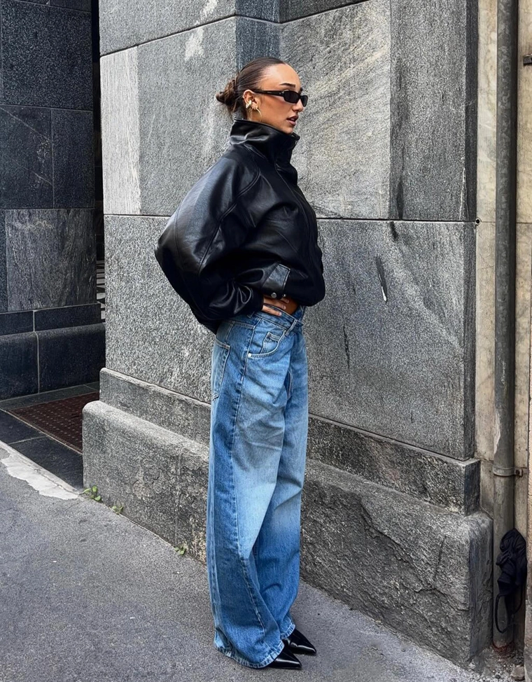 Куртка оверсайз из искусственной кожи