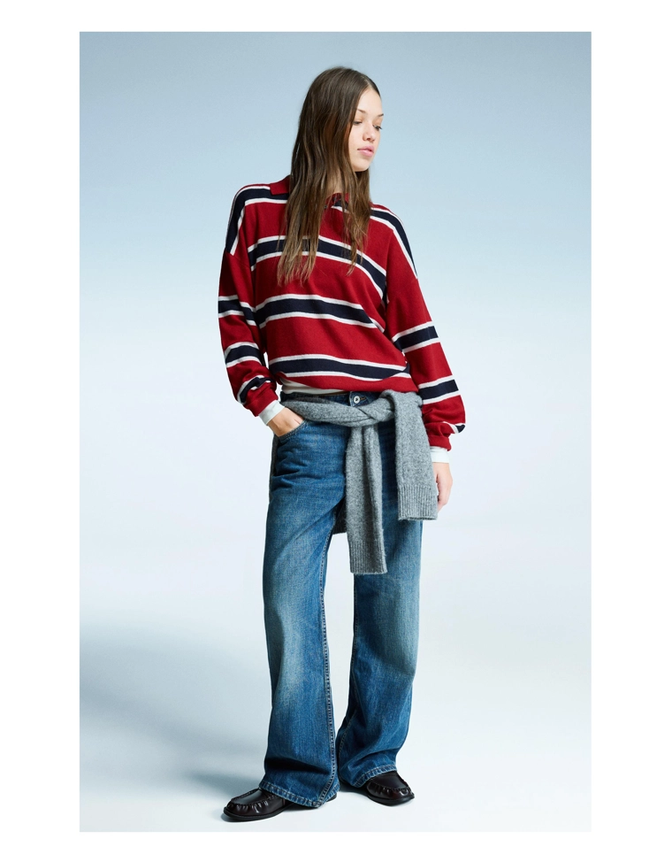 Свитер с воротником поло