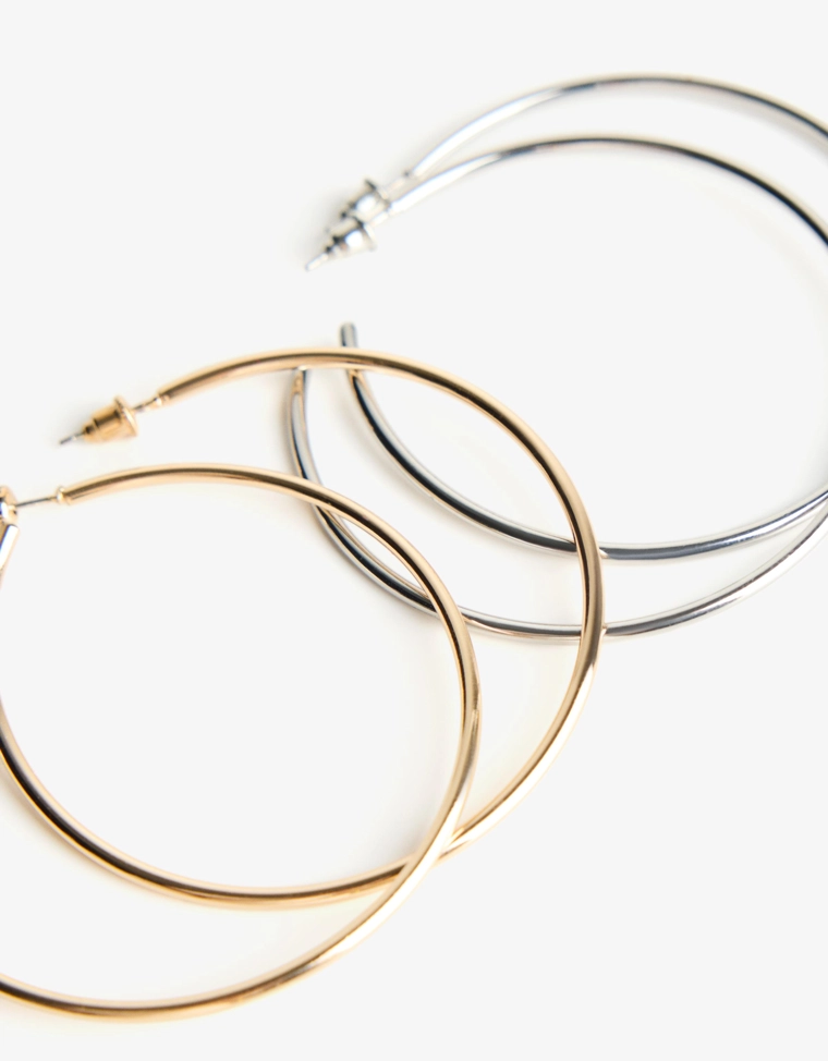 Набор из 2 пар серег-колец