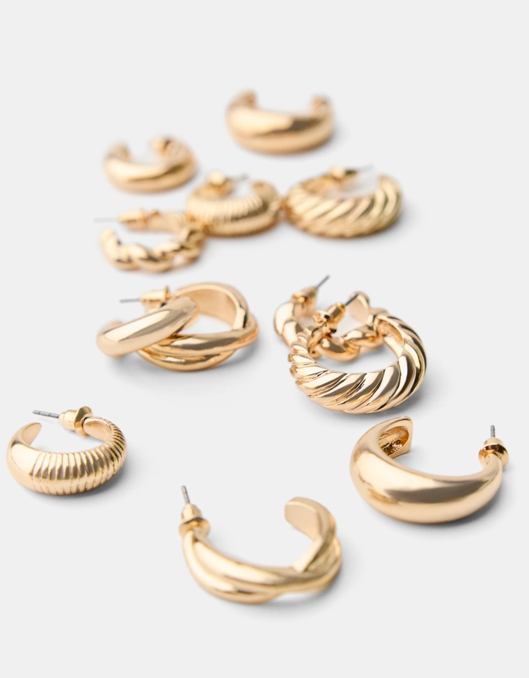 Набор из шести пар серег-колец