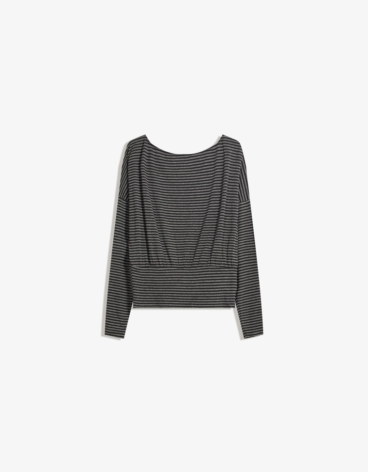 Футболка в полоску с длинными рукавами и поясом