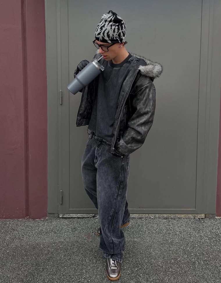 Шапка-бини жаккард