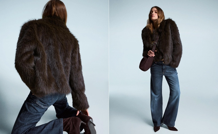 Пушистая куртка из искусственного меха