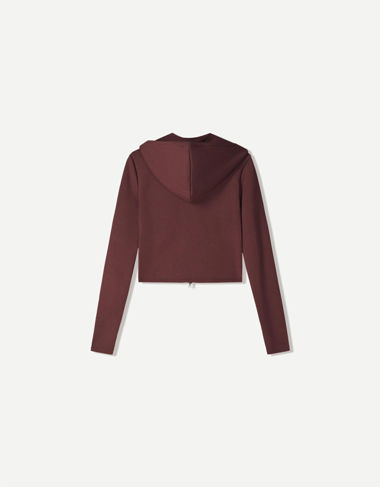 Худи из мягкого модала на молнии с капюшоном