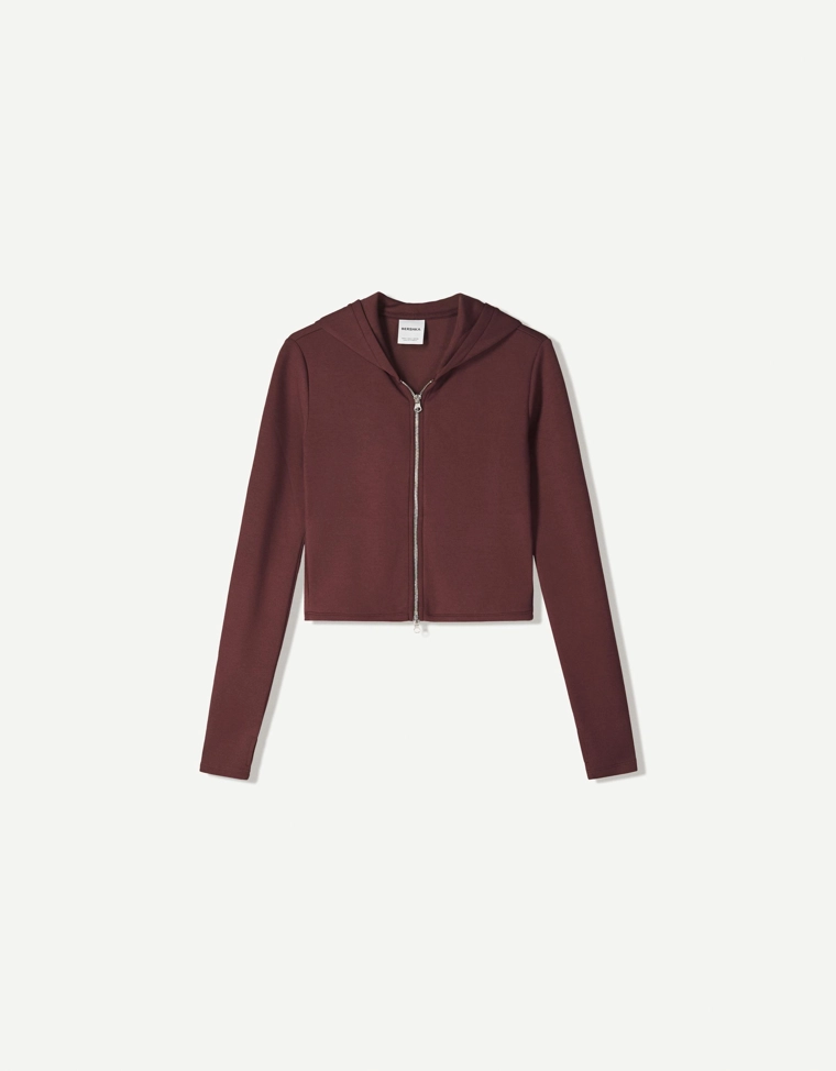 Худи из мягкого модала на молнии с капюшоном