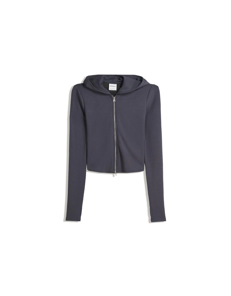 Худи из мягкого модала на молнии с капюшоном