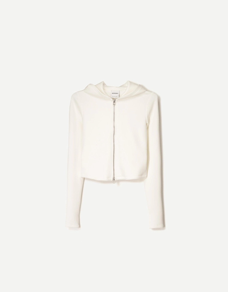 Худи из мягкого модала на молнии с капюшоном