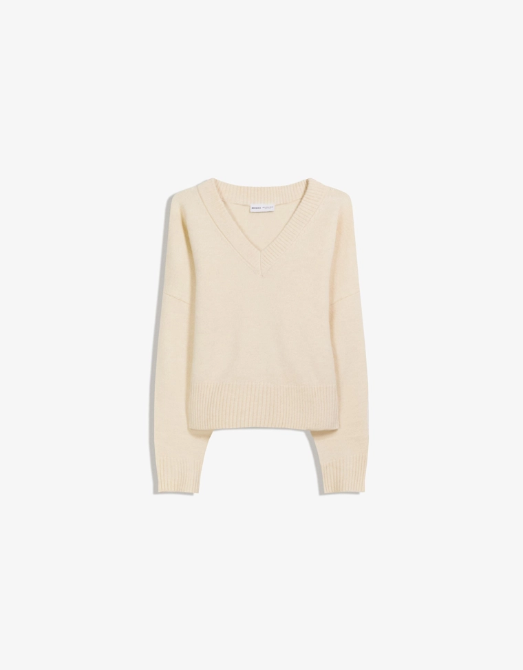 Укороченный джемпер с V-образным вырезом